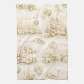 Linge De Cuisine Motif de fête de douche bébé ours en peluche neutr