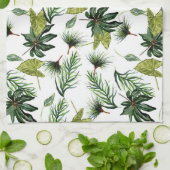 Linge De Cuisine motif de feuillage à feuillage persistant (Plié)