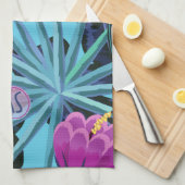 Linge De Cuisine Motif de feuillage tropical gras avec colibri (Quart Plié)