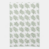 Linge De Cuisine Motif de feuille aînée vert+blanc (Vertical)