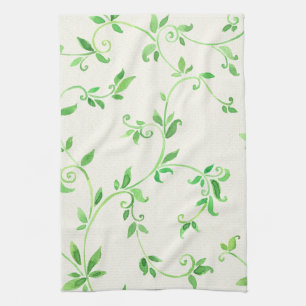 Linge De Cuisine Motif de feuille d'aquarelle