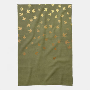 Linge De Cuisine Motif de feuille d'or d'automne
