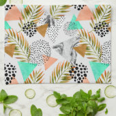 Linge De Cuisine Motif de feuille géométrique Tropical Abstrait (Plié)