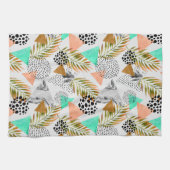 Linge De Cuisine Motif de feuille géométrique Tropical Abstrait (Horizontal)
