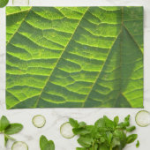 Linge De Cuisine Motif de feuille verte cool (Plié)