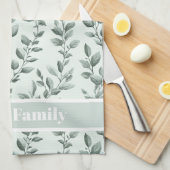 Linge De Cuisine Motif de feuille verte végétale personnalisée (Quart Plié)