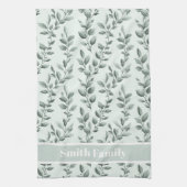 Linge De Cuisine Motif de feuille verte végétale personnalisée (Vertical)