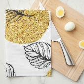 Linge De Cuisine Motif de feuilles (Quart Plié)