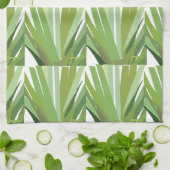 Linge De Cuisine Motif de feuilles tropicales vertes (Plié)