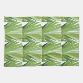Linge De Cuisine Motif de feuilles tropicales vertes (Horizontal)