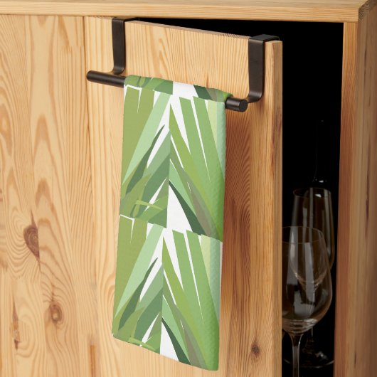 Linge De Cuisine Motif de feuilles tropicales vertes (Pliage en tiers)