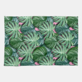 Linge De Cuisine Motif de feuilles tropicales vertes exotiques (Horizontal)