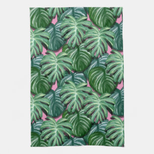 Linge De Cuisine Motif de feuilles tropicales vertes exotiques