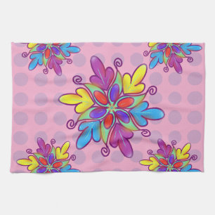 Linge De Cuisine Motif de fleur de kaléidoscope abstrait coloré