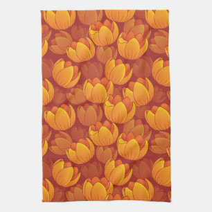 Linge De Cuisine Motif de fleur d'or