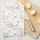 Linge De Cuisine Motif de fleur rose mou d'aquarelle (Quart Plié)