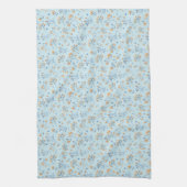 Linge De Cuisine Motif de Fleur sauvage d'aquarelle bleu (Vertical)