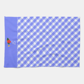 Linge De Cuisine Motif de fleur sauvage simple bleu tartan