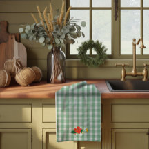 Motif de fleur sauvage simple vert tartan