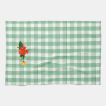 Motif de fleur sauvage simple vert tartan