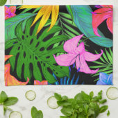 Linge De Cuisine Motif de fleur tropical hawaïen (Plié)