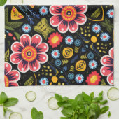 Linge De Cuisine Motif de fleurs (Plié)