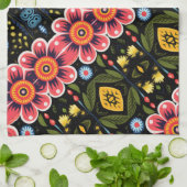 Linge De Cuisine Motif de fleurs (Plié)