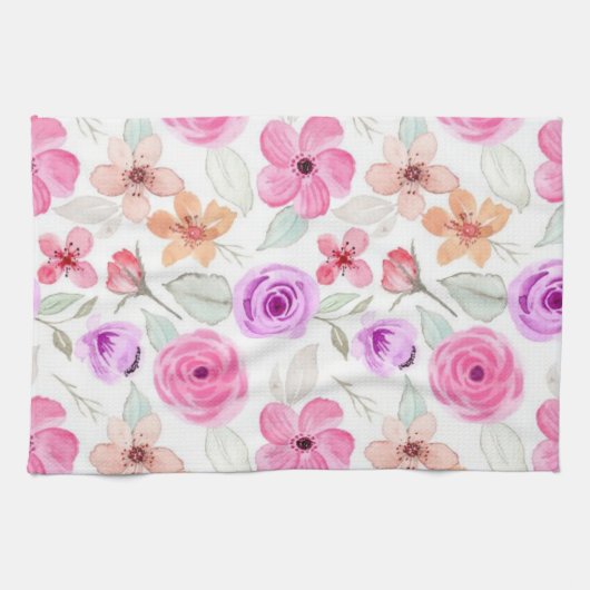 Linge De Cuisine Motif de fleurs (Horizontal)