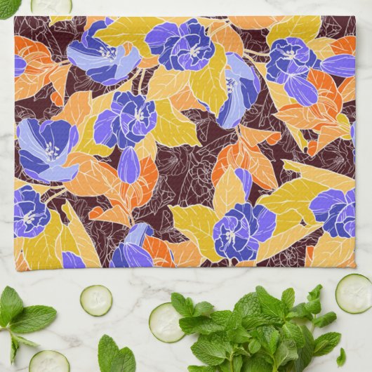 Linge De Cuisine Motif de fleurs Apple (Plié)