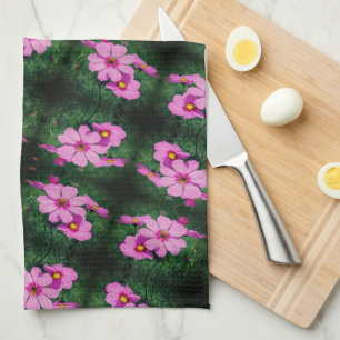 Linge De Cuisine Motif de fleurs Cosmos roses