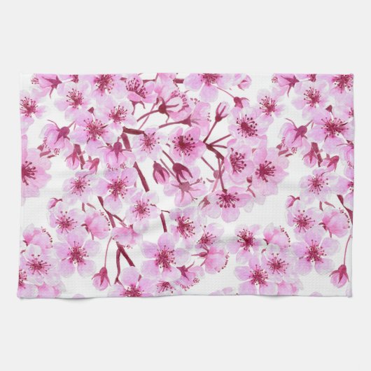 Linge De Cuisine Motif de fleurs de cerisiers (Horizontal)
