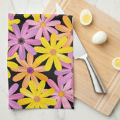 Linge De Cuisine Motif de fleurs de Gerbera, arrière - plan (Quart Plié)