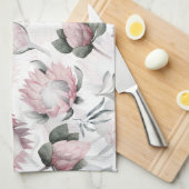 Linge De Cuisine Motif de fleurs de protéase de l'aquarelle dessiné (Quart Plié)