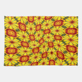 Linge De Cuisine Motif de fleurs d'or (Horizontal)
