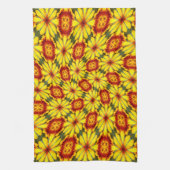 Linge De Cuisine Motif de fleurs d'or (Vertical)