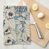 Linge De Cuisine Motif de fleurs en bleu blanc (Quart Plié)