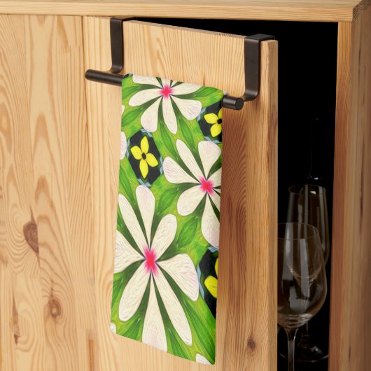Linge De Cuisine Motif de fleurs esthétiques (Pliage en tiers)