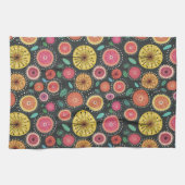 Linge De Cuisine Motif de fleurs folk boho Scandi en gras (Horizontal)