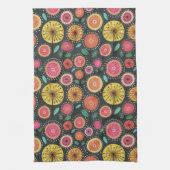 Linge De Cuisine Motif de fleurs folk boho Scandi en gras (Vertical)