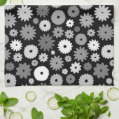 Linge De Cuisine Motif de fleurs monochromes (Plié)