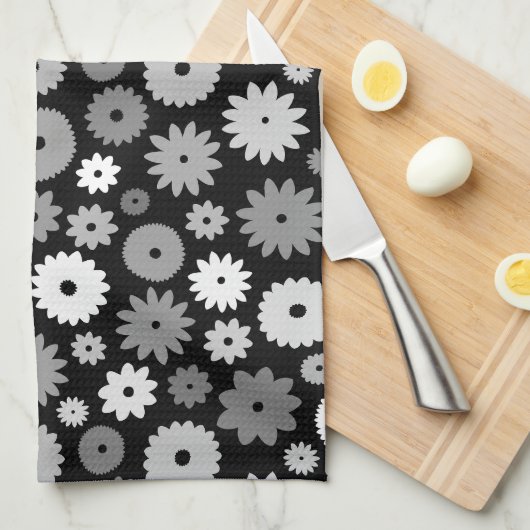 Linge De Cuisine Motif de fleurs monochromes (Quart Plié)