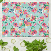 Linge De Cuisine Motif de fleurs peint (Plié)