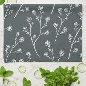 Linge De Cuisine Motif de fleurs sauvages blanches (Plié)
