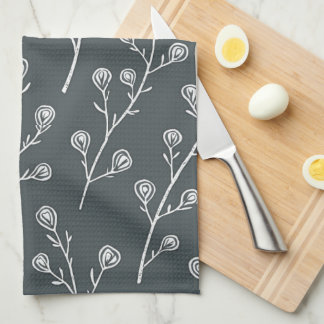 Linge De Cuisine Motif de fleurs sauvages blanches