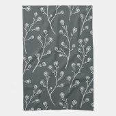 Linge De Cuisine Motif de fleurs sauvages blanches (Vertical)