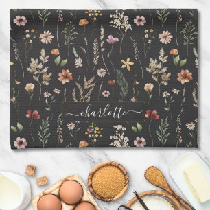 Linge De Cuisine Motif de fleurs sauvages florales jolies aquarelle