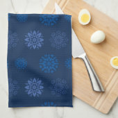 Linge De Cuisine Motif de flocon de neige bleu foncé (Quart Plié)