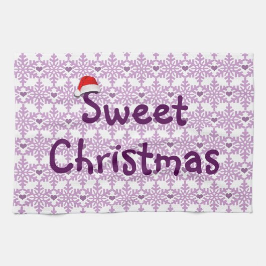Linge De Cuisine Motif de flocon de neige de Noël doux (Horizontal)