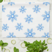Linge De Cuisine Motif de flocons d'eau bleu (Plié)