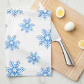 Linge De Cuisine Motif de flocons d'eau bleu (Quart Plié)